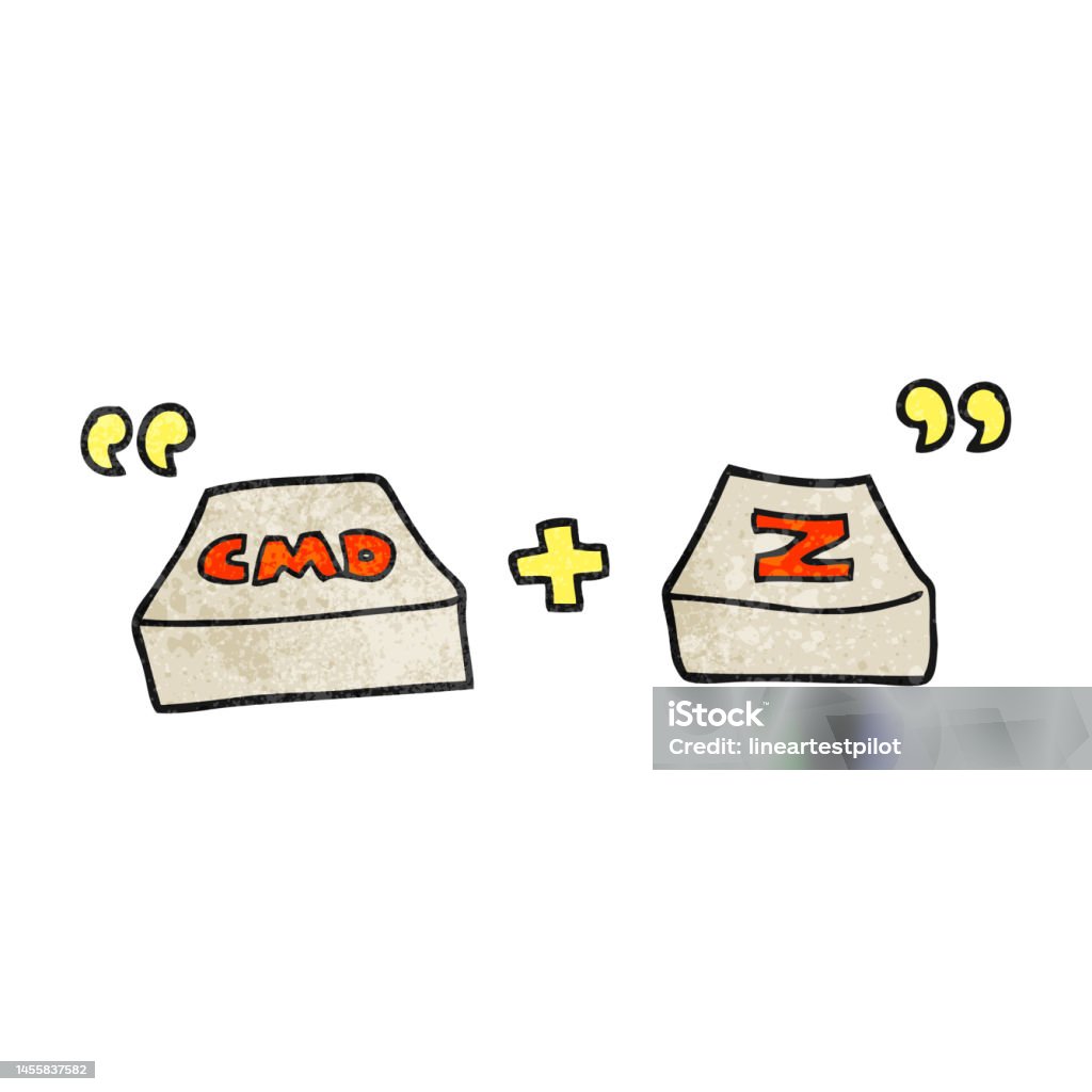 Freehand Textured Cartoon Command Z Function Stock Illustration ...