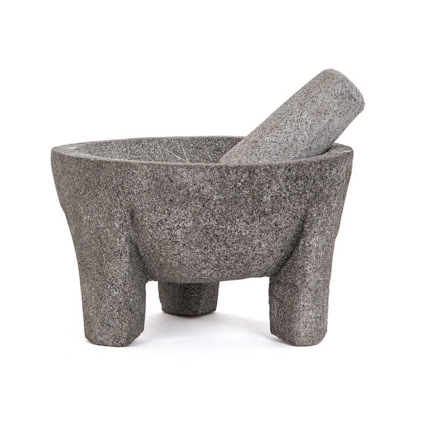 Handmade volcanic stone molcajete to grind chili
