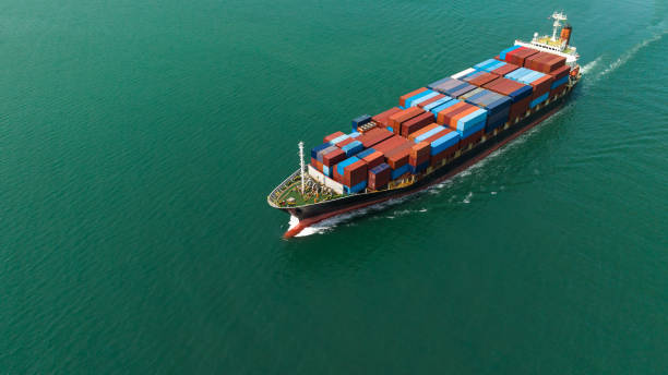 istock container ship transporting cargo logistics import export goods international around the world including Asia Pacific and Europe, global business and industry delivery services transportation ship box-container by sea, 1455840474