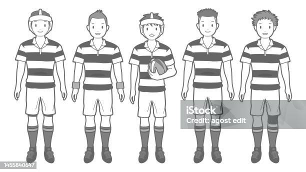 Connection In Rugby Vector Vector Illustration Of A Rugby Player Stock Illustration - Download ...