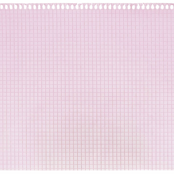 istock Checked spiral notebook page natural paper background isolated old aged pink chequered ring binder sheet flat lay copy space horizontal squared pattern maths notepad torn out stapled blank empty blocknote notepaper closeup school concept large macro 1455840692