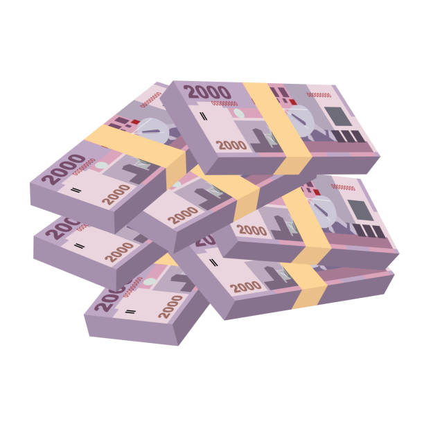 istock New Taiwan Dollar Vector Illustration. Taiwanese money set bundle banknotes. Paper money 2000 TWD. Flat style. Isolated on white background. Simple minimal design. 1455841883