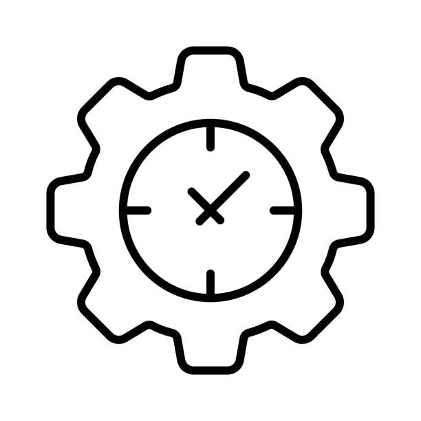 ilustrações, clipart, desenhos animados e ícones de ícone de conjunto de relógios. parede, relógio, manter o rastreamento, cronograma, planejamento, temporizador, alarme, medição, medida, horário, cronômetro. conceito de gestão do tempo. ícone de linha vetorial no fundo branco - antique clock