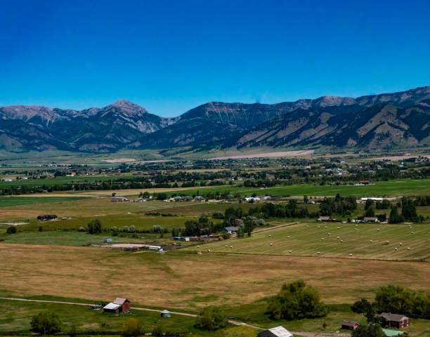 istock Earth from above, aerial landscape Bozeman Montana 1455852033