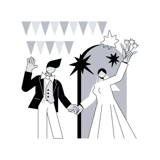 Vector illustration of Wedding party abstract concept vector illustration.