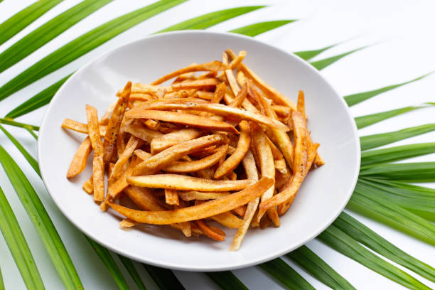 istock Crispy banana sticks. Fruit snack 1455864990