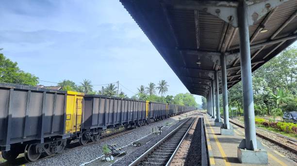istock Train At Railway Station Against Sky 1455866150