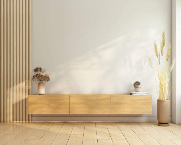 istock Japandi style living room 1455867444