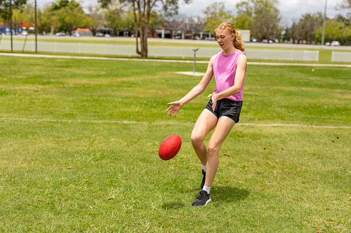 Teenage Girl Australian Rules Football