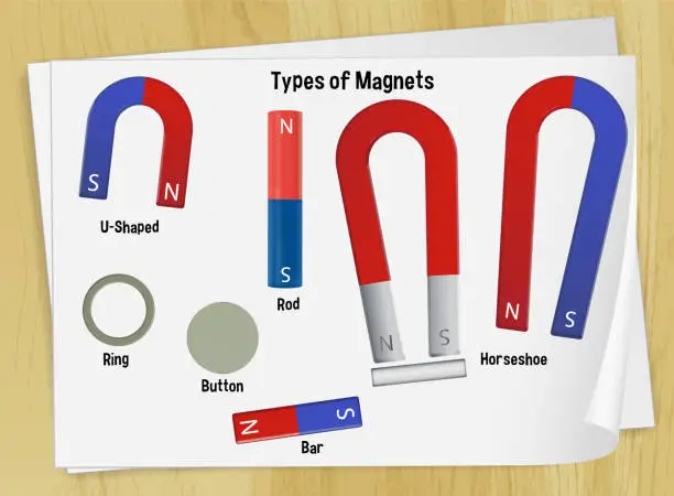 Vector illustration of Set of type of magnets