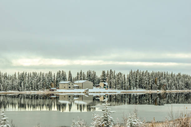 istock Calm Alaska Lake With Reflection - Winter Scene 1455877825
