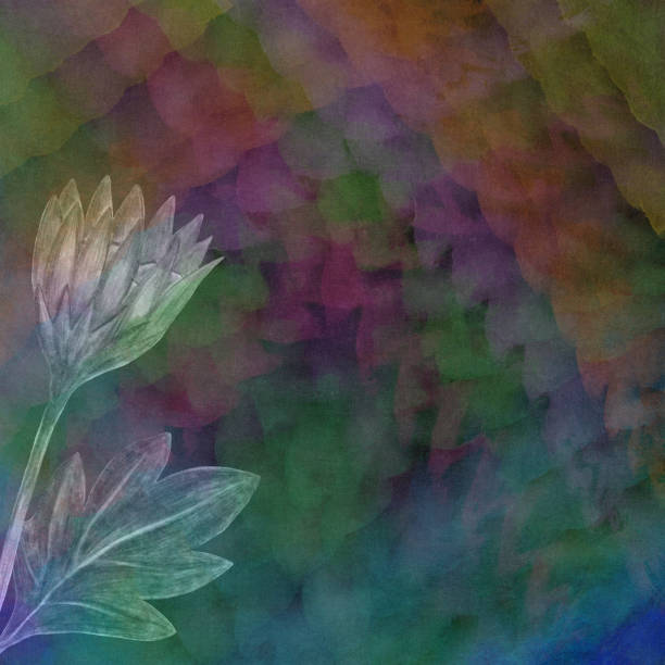 istock Chrysanthemum Flower on Colorful Watercolor Background. Background with Hand Drawn Flower. 1455888449