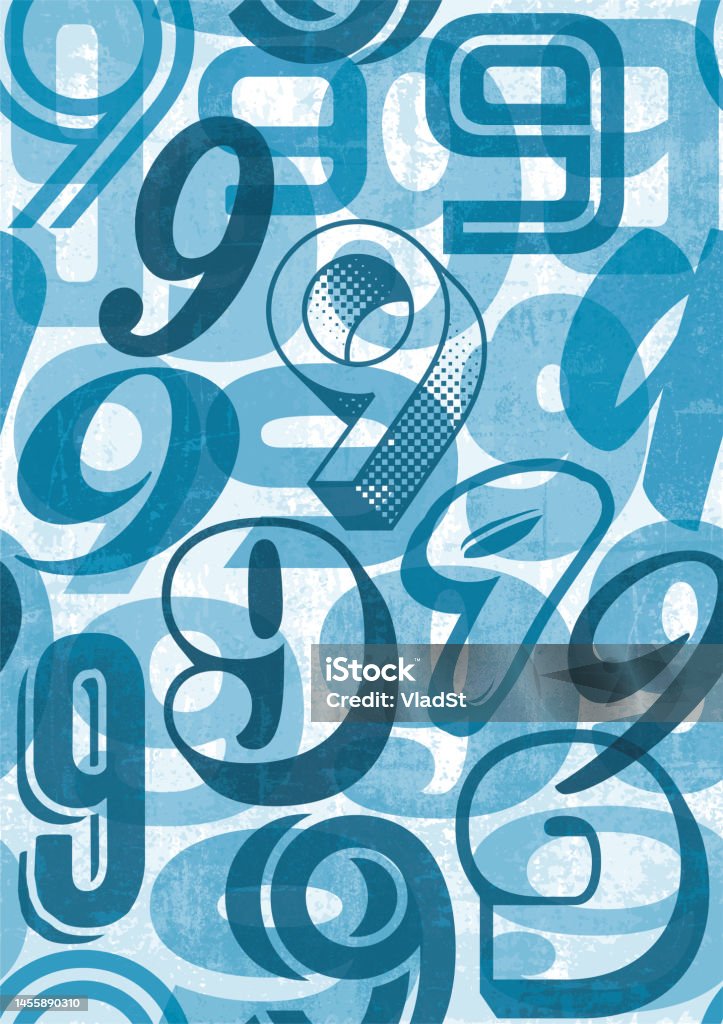 Number Nine Computer Background Number Nine Seamless Pattern Numerical Typography Background Stock ...