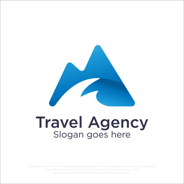 Adventure Outdoor Travel Agency logo vector with Mountain and beach silhouette vector illustration Adventure Outdoor Travel Agency logo vector with Mountain and beach silhouette vector illustration design agency logo stock illustrations