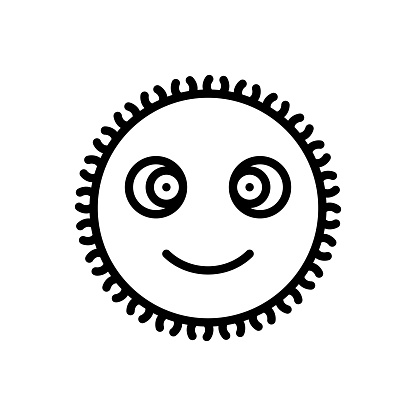 Icon for fuzzy, frizzy, crinkly, velvety, blurred, vague, indistinct, downy, bleary, emoji