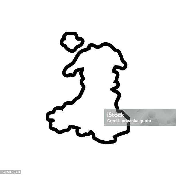 Welsh Map Vector Welsh Map Stock Illustration - Download Image Now - Cardiff - Wales ...