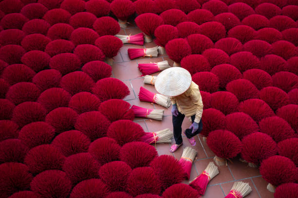 istock Drying incense stick in vietnam 1455903476