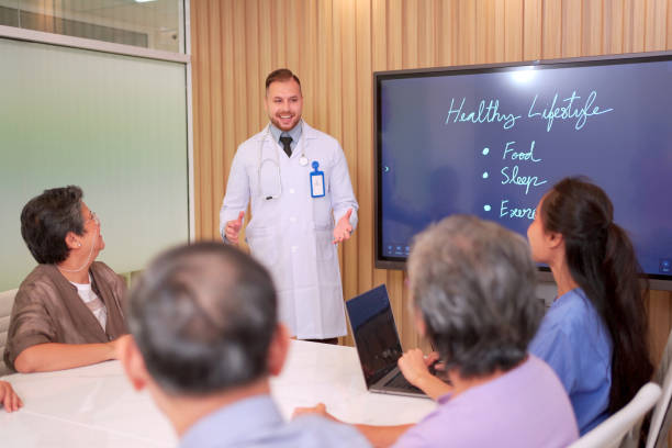 istock Medication seminar for elder people. 1455903684