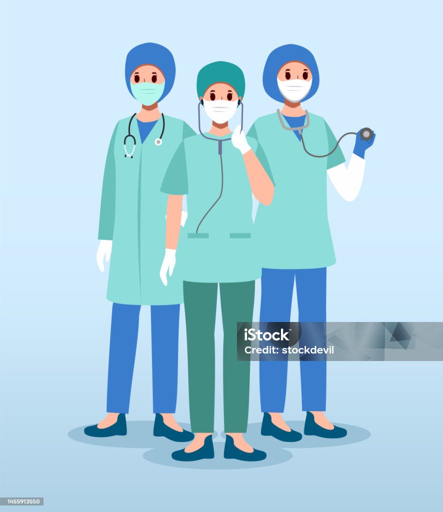 Vetores de Equipe Médica Cirurgiões Com Aventais Cirúrgicos Personagens De  Desenhos Animados Vetor e mais imagens de Adulto - iStock