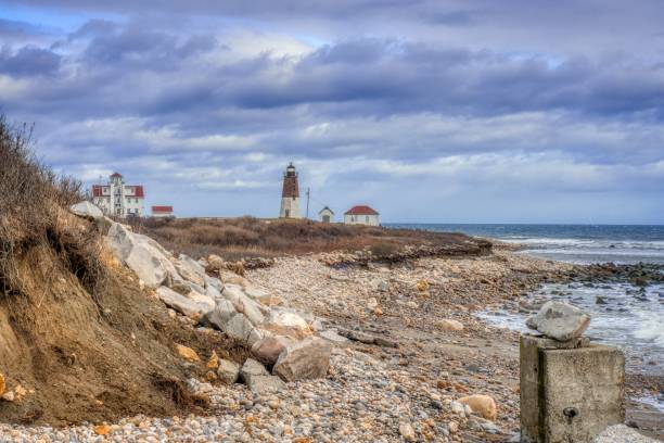 istock Natural view of rocky coast on a cloudy day 1455918950