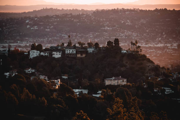 istock Beautiful sunrise over Hollywood Hills 1455920548
