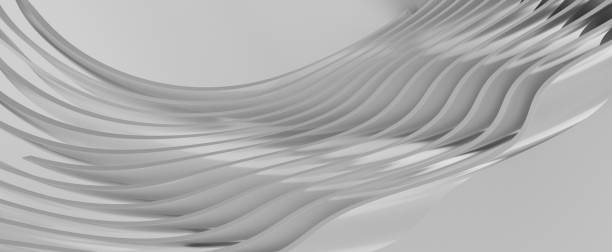 istock 3D render of running wavy lines on a white background 1455922398