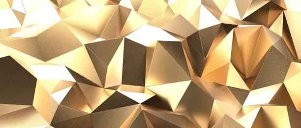 istock 3d rendering of gold polygon background 1455922406