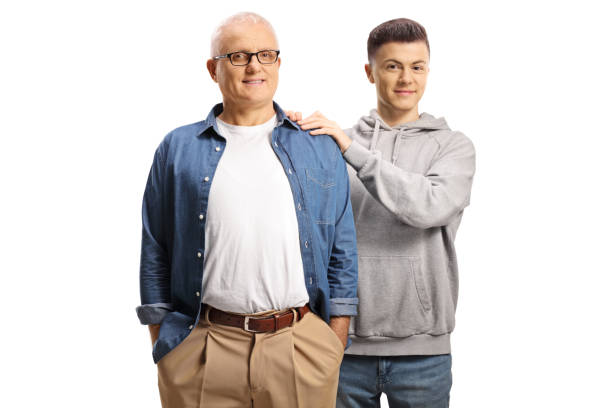 istock Happy father and son posing together 1455922702