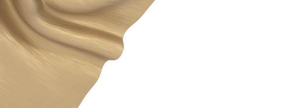 istock 3D rendering of a gold cloth against the white background 1455924802