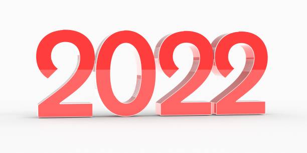istock 3D rendering of the red 2022 text isolated on white background 1455925893