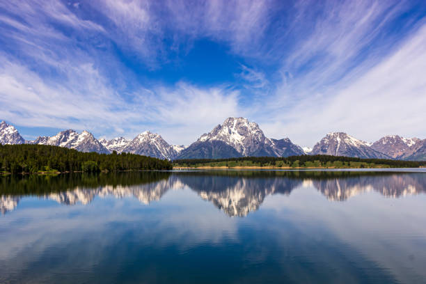 istock Amazing view of mirroring sea surrounded by mountains 1455926425