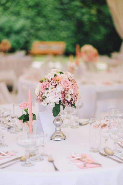 istock Vertical shot of wedding decorations on the blurry background 1455929430