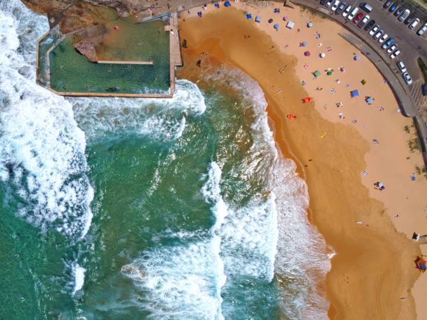 istock Aerial view of beautiful ocean waves 1455930236