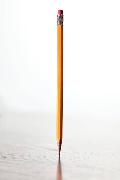 Pencil  with eraser tip on white background.