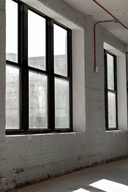 istock Portrait of windows from an abandoned building 1455930926