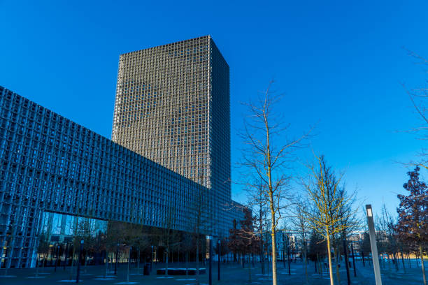 Luxembourg, Luxembourg - April 21, 2014: The two towers of the European Court of Justice on Kirchberg in Luxembourg