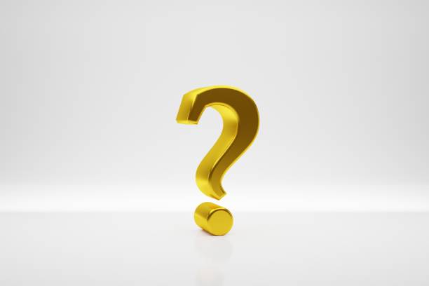 istock Illustration of a golden question mark on white background 1455931151