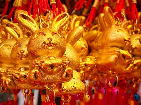 Year of Rabbit - Chinese New Year hanging ornamental decoration for symbolic blessing