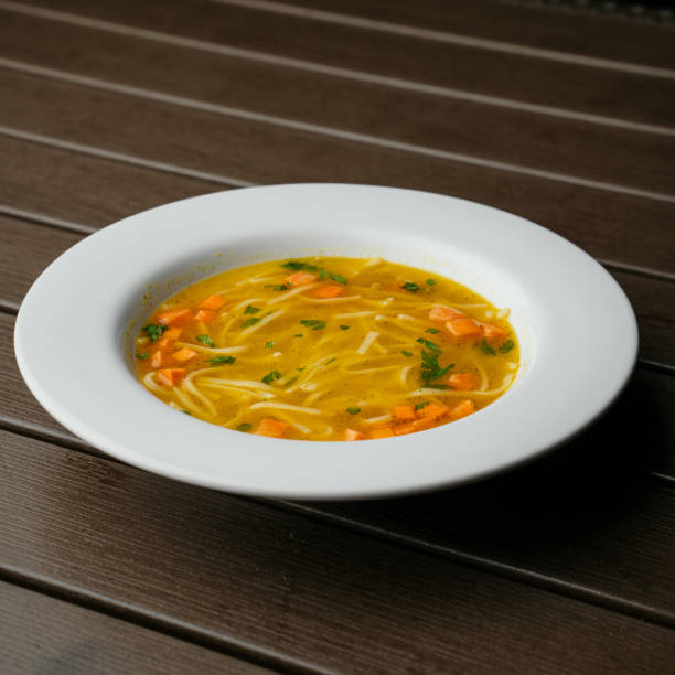 istock Vertical closeup of the soup with pasta. 1455932477