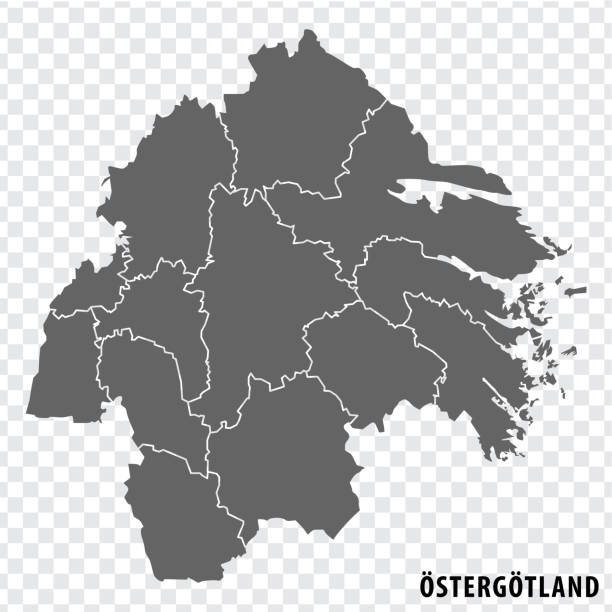 Blank map Ostergotland  County  of  Sweden. High quality map Ostergotland   County on transparent background for your web site design, logo, app, UI.  Sweden.  EPS10. Blank map Ostergotland  County  of  Sweden. High quality map Ostergotland   County on transparent background for your web site design, logo, app, UI.  Sweden.  EPS10. ostergotland stock illustrations