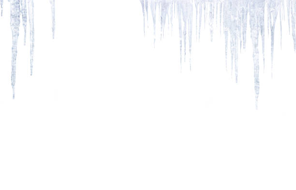흰색 바탕에 얼음 고드름 - icicle stock illustrations
