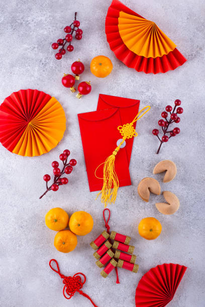 istock Chinese new year concept with red decoration. 1455936971