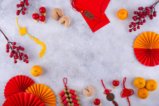istock Chinese new year concept with red decoration. 1455936979