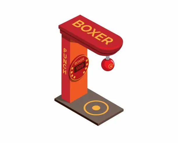 Vector illustration of Boxing punch arcade game challenge symbol object illustration vector