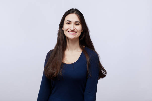 istock Happy Latin woman in studio 1455939775