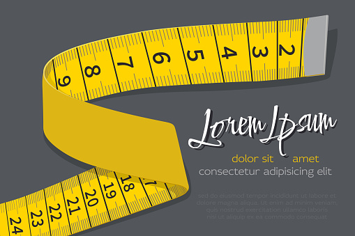 Yellow Measuring Tape. The Concept of Health, Body Care, Fitness, Proper Nutrition, Healthy Lifestyles, Weight Loss, Weight Management, Slimming. Template for Your Text