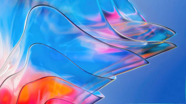 istock 3d rendering Curve Dynamic Fluid Liquid Wallpaper. Light Pastel Cold Color Colorful Swirl Gradient Mesh. Bright Pink Vivid Vibrant Smooth Surface. Blurred Water Multicolor Neon Sky Gradient Background 1455941503