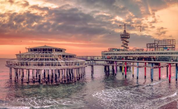 istock Scenic sunset over the Scheveningen Pier (The Hague), Netherlands 1455943217