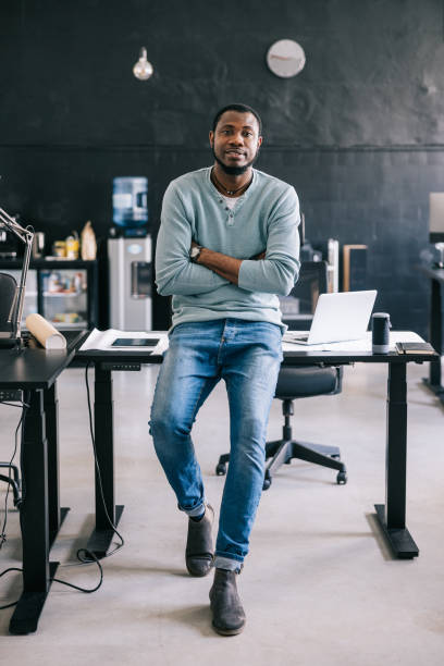 istock Confident African businessman at the office 1455943824