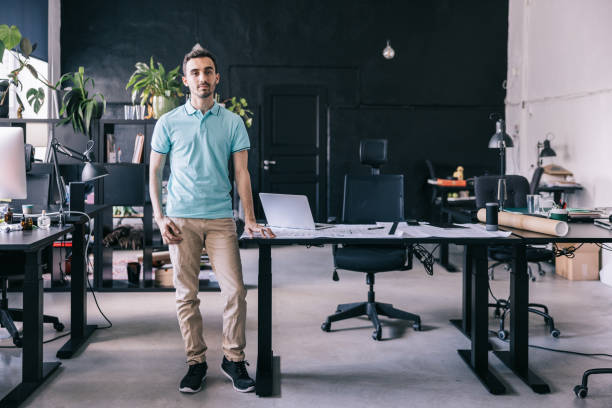 istock Confident Young Latin businessman at the office 1455943840